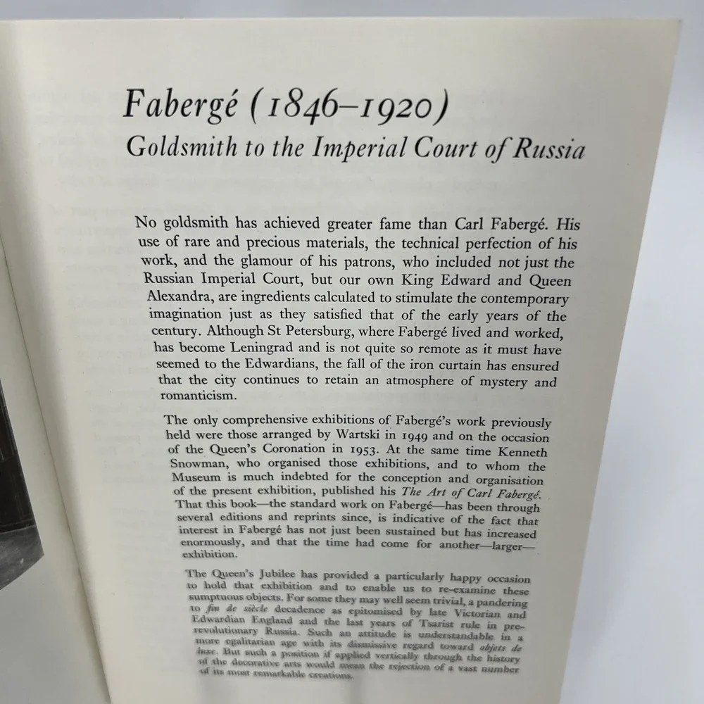 Faberge Brief History Printed‎ for Her Majesty's Stationary Office 1977 Brochure